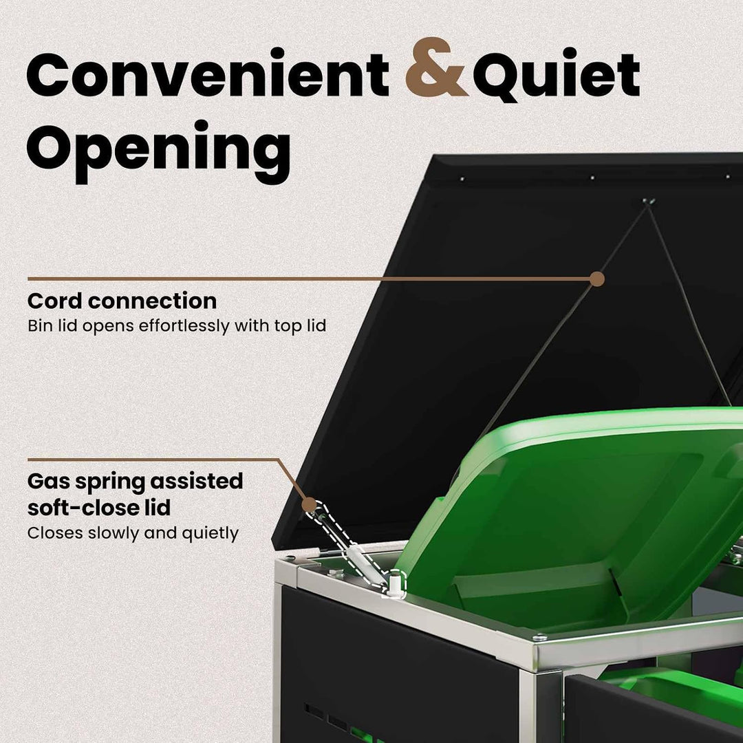 vidaXL Mülltonnenbox for 1 Bin 240L Schwarz, Schwarz