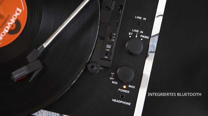 Victrola Journey Bluetooth Kofferplattenspieler mit DREI Abspielgeschwindigkeiten | Schwarz | VSC-55