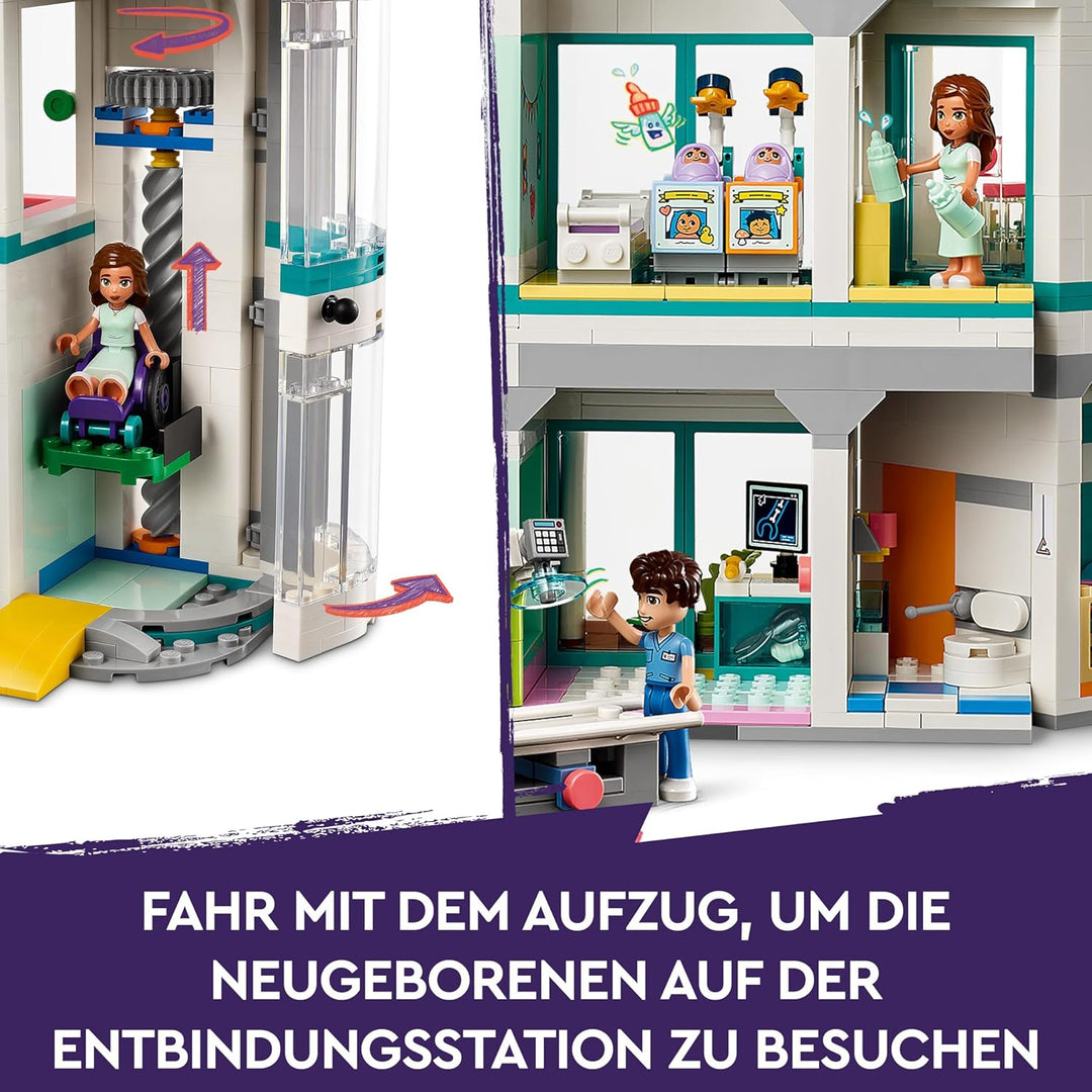 Lego Friends Heartlake City Krankenhaus, Set mit Spielzeug-Hubschrauber und Figuren inkl. Autumn und