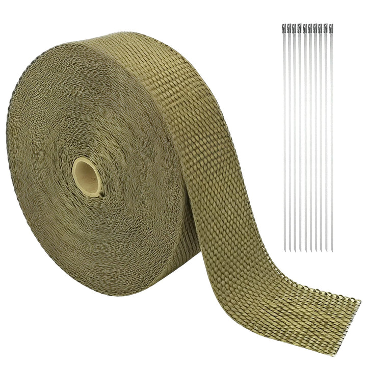 Hitzeschutzband Auspuff, Titanfarben Auspuffband, 50 mm x 15 m Auspuff Dichtband, Hitzeschutzband Au