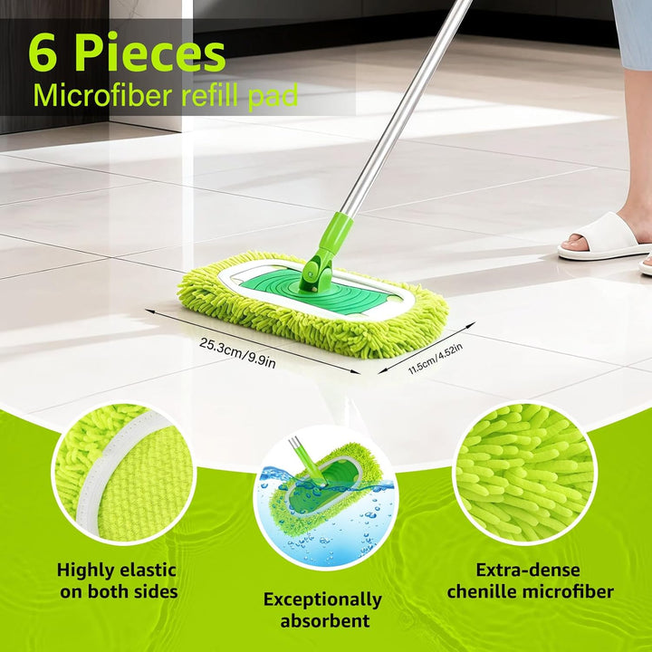 6 Stück für Swiffer Feuchte Bodentücher, Waschbar für Swiffer Bodentücher, Wiederverwendbar Trockene