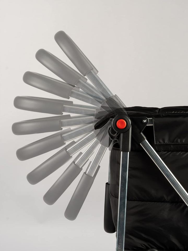 Klappbarer Einkaufstrolley Rolser Basquet MF 4 grosse Räder (2 drehbare) - Schwarz, Schwarz