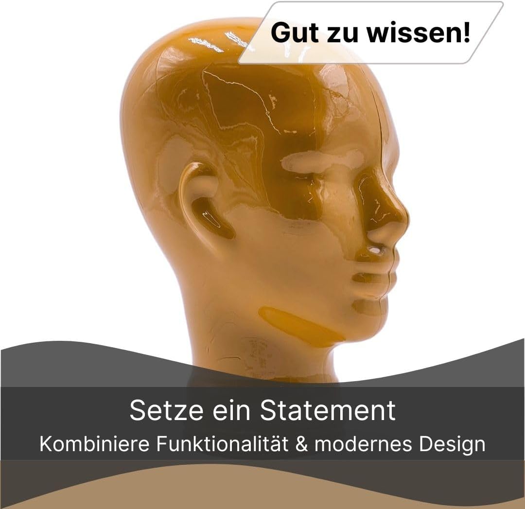Glaskopf Ständer für Kopfhörer, Headset & VR-Brille – Dekorativer Kopf aus Glas – Design Kopfhörerha