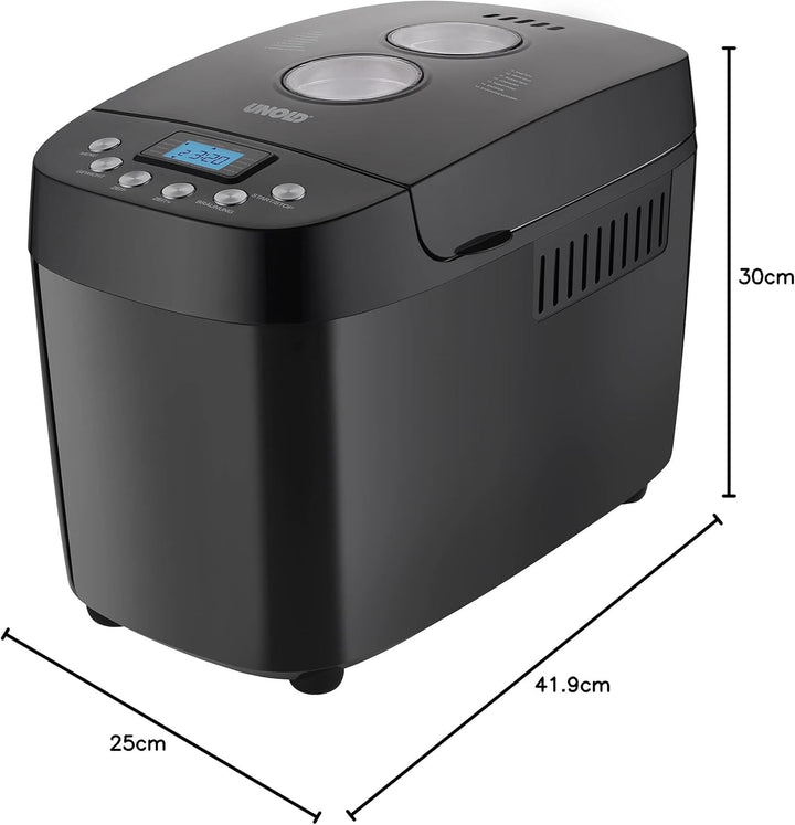 UNOLD 68525 BACKMEISTER Big Black für bis zu 1.500g Brot, mit 15 Programmen für glutenfreies Brot, T