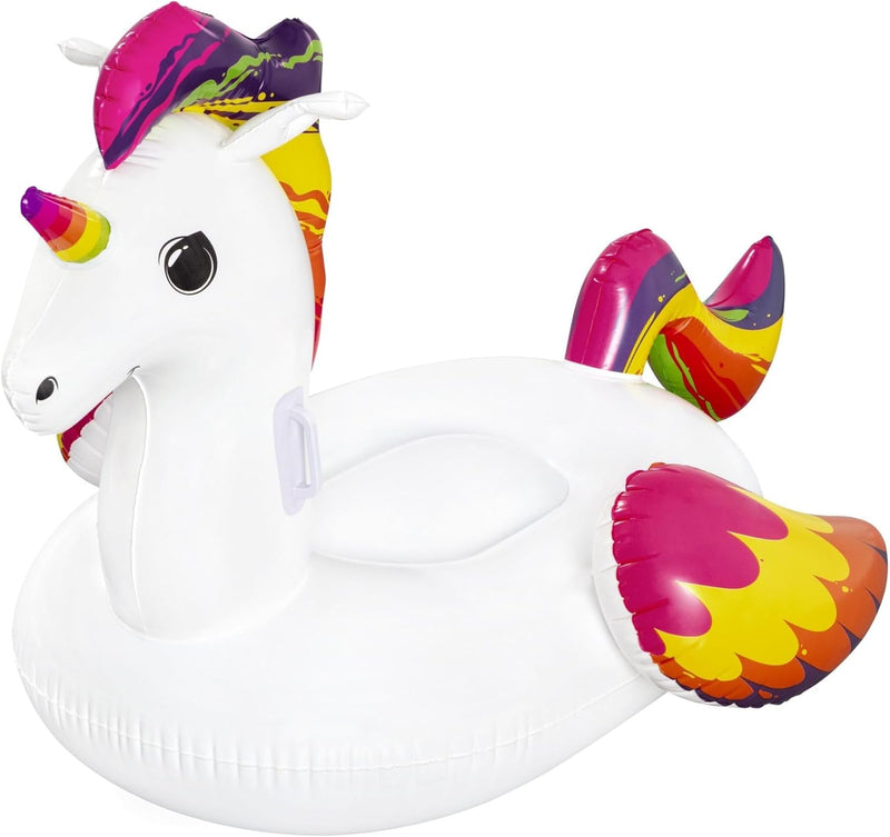 Aufblasbarer Fantasy Einhorn Aufsitz 155 cm Mehrfarbig, Mehrfarbig