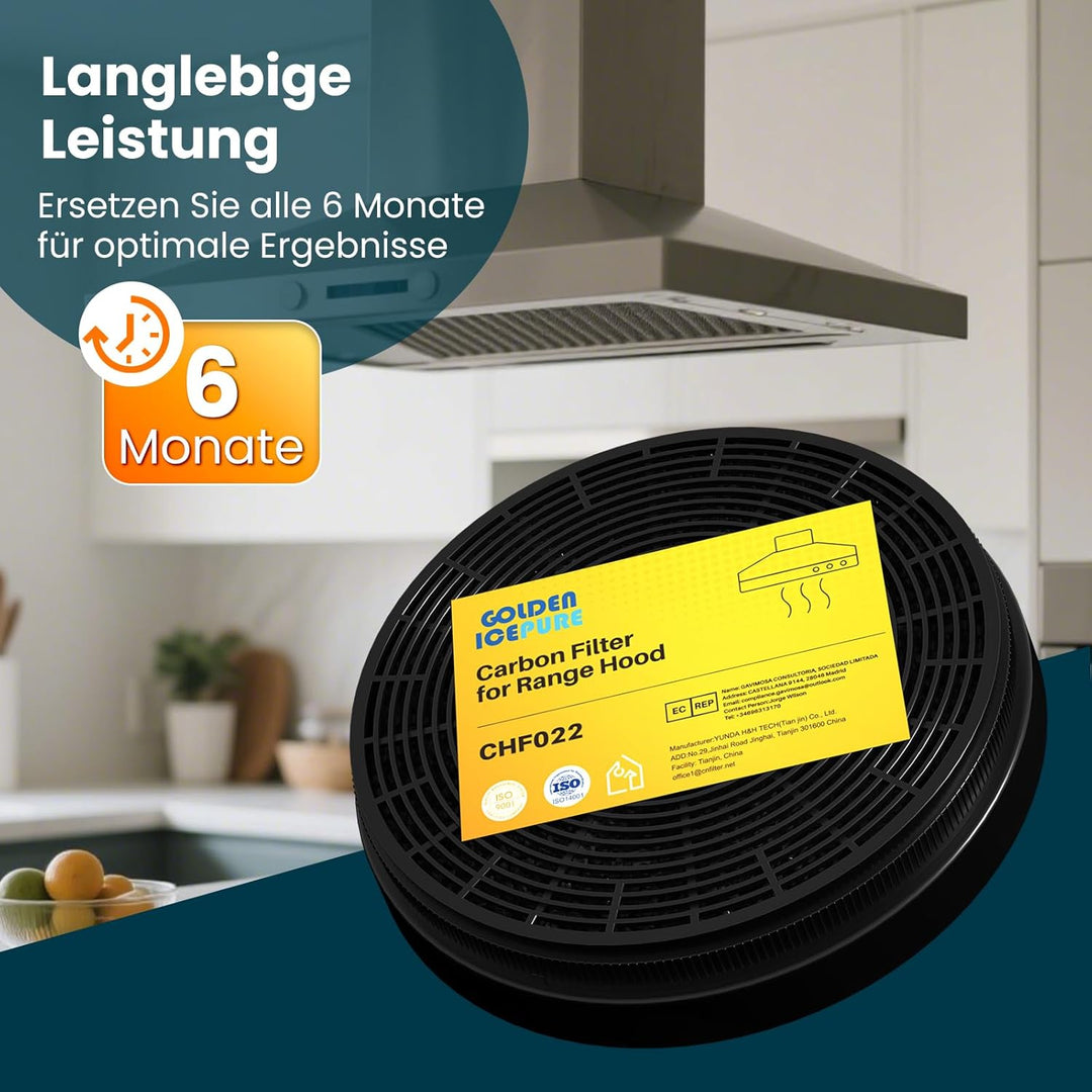 GOLDEN ICEPURE Aktivkohlefilter Dunstabzugshaube Kompatibel mit Dunstabzugshaube PKM Respekta MIZ002