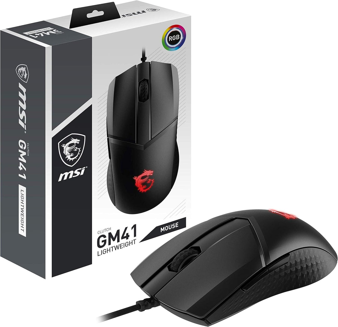 MSI Clutch GM41 Lightweight Gaming Maus (kabelgebunden, PMW-3389 Sensor, 400 - 6400 DPI, 6 Tasten, s
