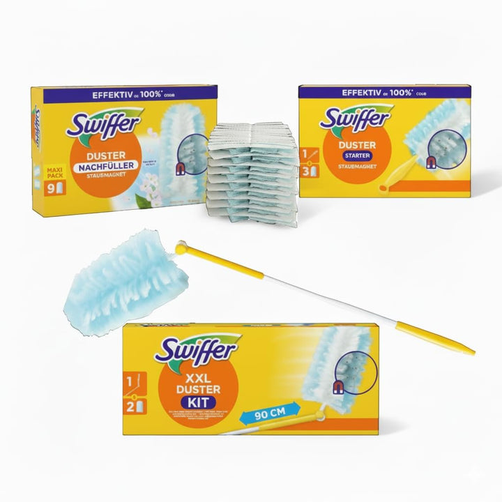 Set Swiffer® Staubmagnet XXL Teleskopgriff + 1 Handgriff + 14 Tücher