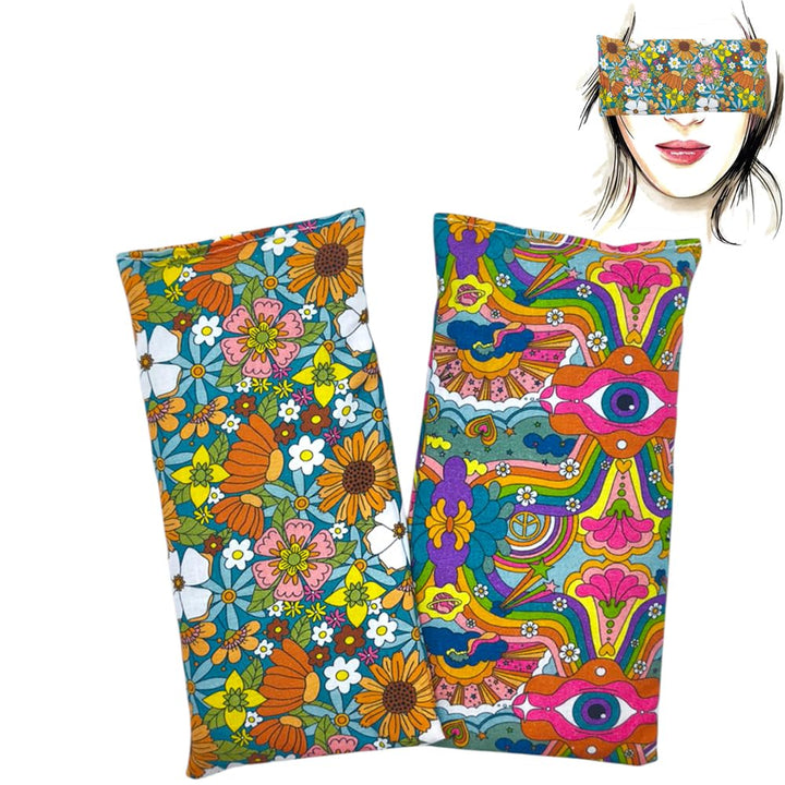 Augenkissen Yoga Pack 2 - Hippie | Lavendel Samen und Reis | Yoga, Meditation, Entspannung, für Ihre