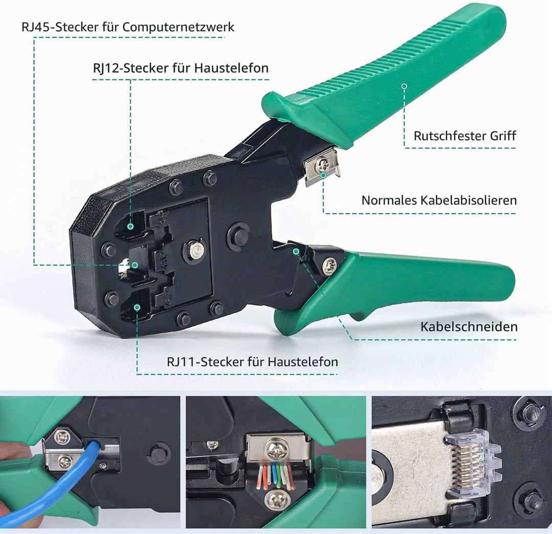 Spardar Netzwerk Werkzeug Set, professionelles 13-in-1-Netzwerk Reparaturwerkzeug mit Abisolierzange