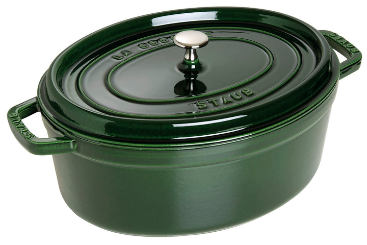 STAUB Gusseisen Bräter/Cocotte, Oval 33 cm, 6,7 L, Basilikum/Grün 33 cm, 6.7 L Basilikum-Grün, 33 cm