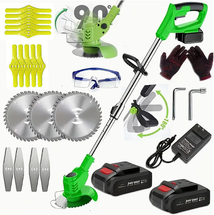 Akku-Rasentrimmer, batteriebetriebener Rasentrimmer mit 24 V, elektrischer Rasentrimmer ohne Kabel,m