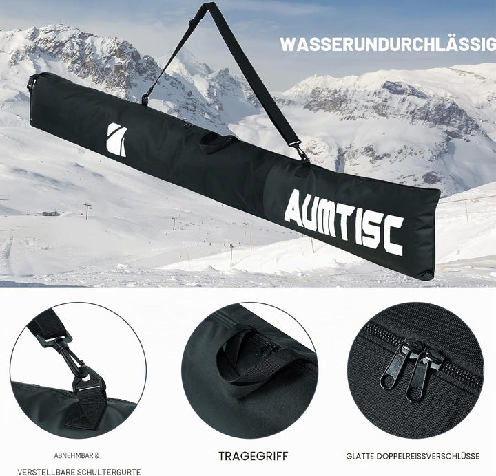 AUMTISC Skitasche und Skischuhtasche Combo - Skitaschen für Flugreisen - gepolsterte Schneeskitasche