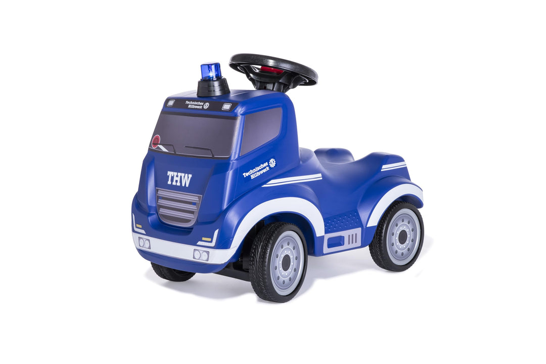 Rolly Toys Truck THW Babyrutscher ab 2 Jahren (Rutschauto, Lenkrad mit integrierter Hupe, Kinderfahr