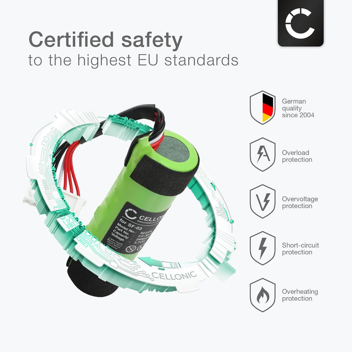 CELLONIC, Lautsprecherakku kompatibel mit Sony SRS-X2 (2400mAh, 3.7V) Ersatzakku 9-885-197-08, SF-02