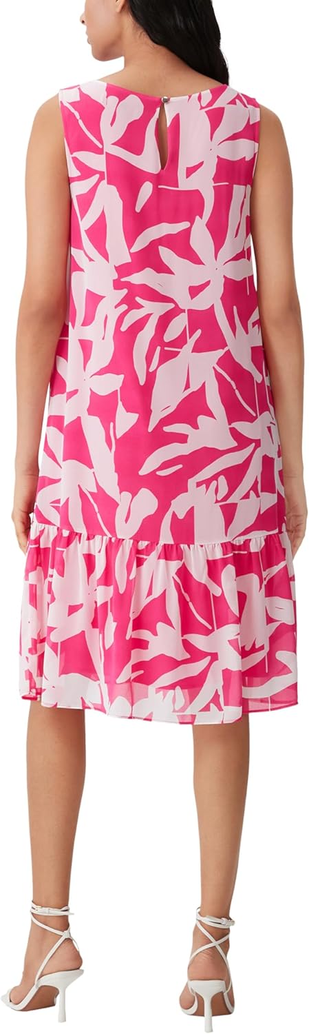 Comma Damen Kleid 32 44c8 Pink|weiss, 32 44c8 Pink|weiß