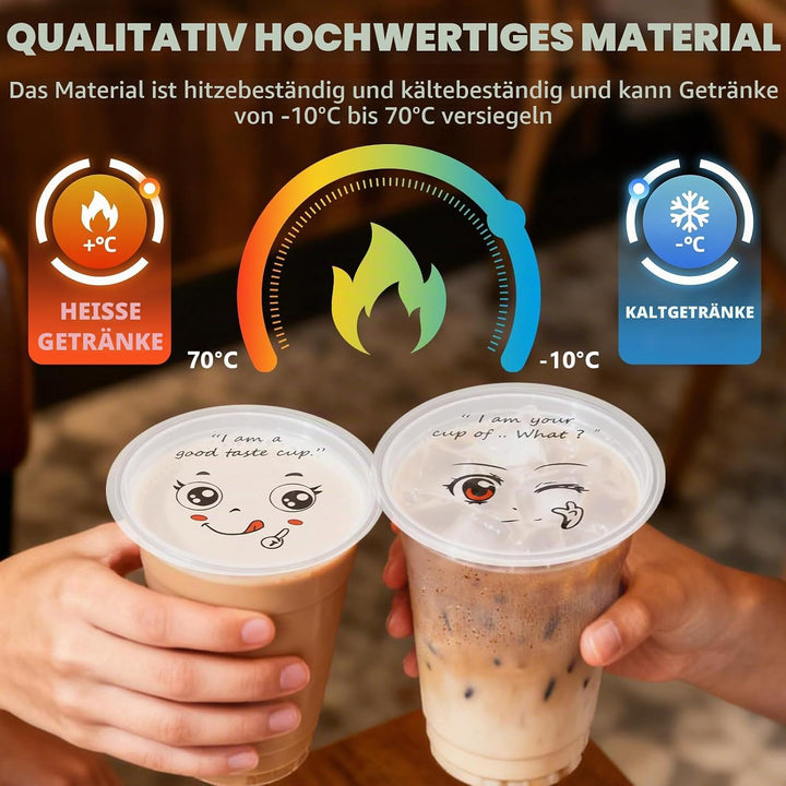 MXBAOHENG Tassenversiegelungsfolie 90-95MM für Plastikbecher/Pappbecher Sealing Film Bubble Tea Plas