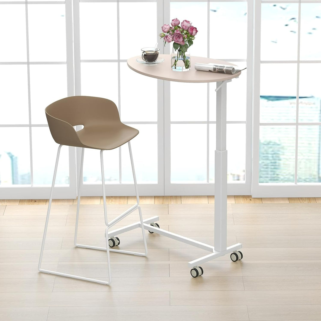 COSTWAY Beistelltisch höhenverstellbar, Laptoptisch mit Rollen 74–108 cm, mobiler Schreibtisch Sofat