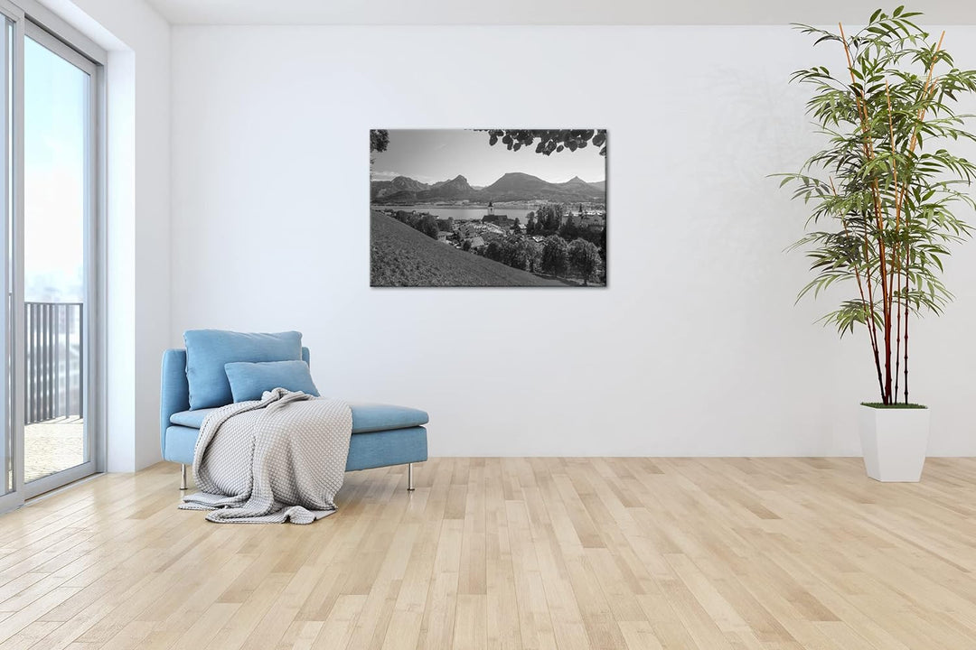 deyoli idyllisches Plätzchen in Österreich Format: 80x60 als Leinwand, Effekt: Schwarz&Weiss, Motiv