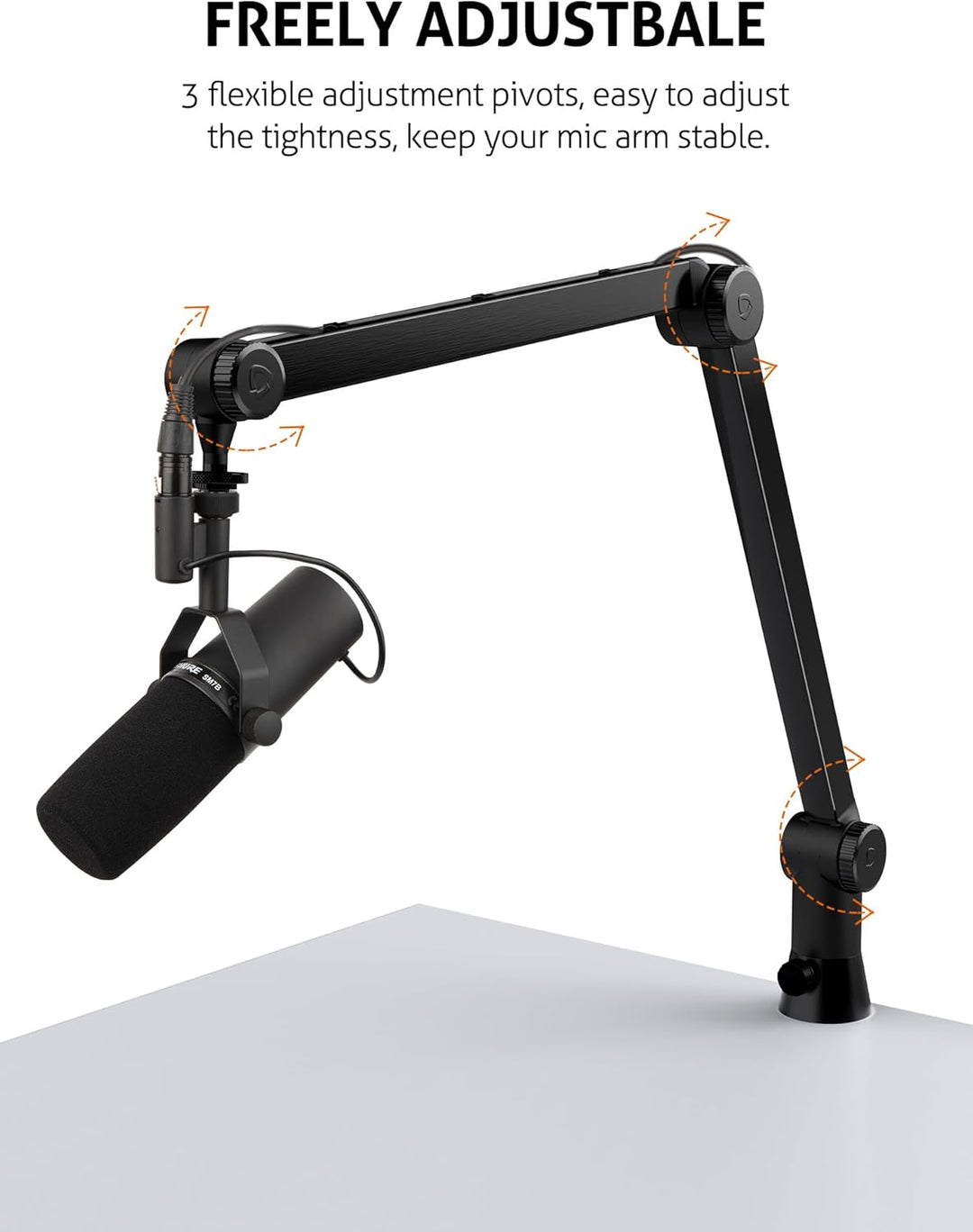 SUNMON für Blue Yeti Universeller Mikrofon Arm - Schwere Mikrofon Halterung Tisch 360° drehbarer mic