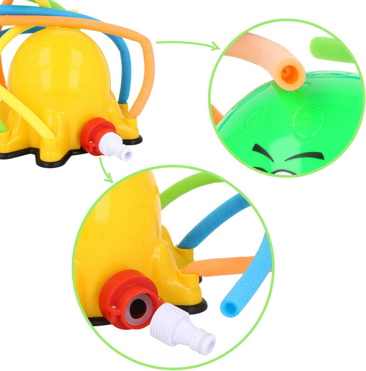 com-four® Wassersprinkler für Kinder - Oktopus Sprinkler für grossen Wasserspass im Garten - bunter