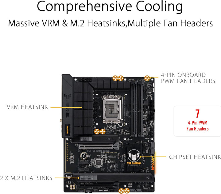 ASUS TUF GAMING B760-PLUS WIFI D4 Mainboard Sockel Intel LGA 1700 (Intel B760, ATX, DDR4 Speicher, P