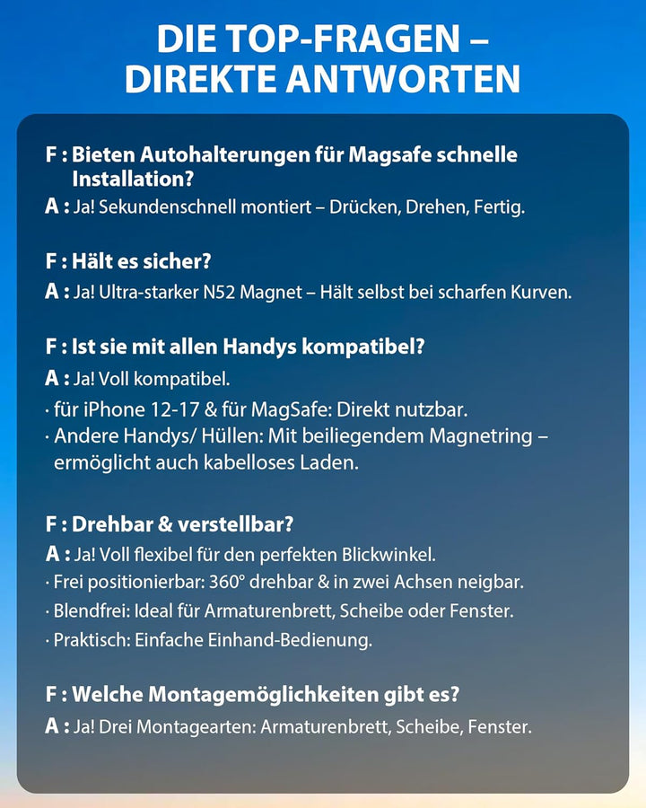 Glangeh Ganzmetall Ultradünne handyhalterung Auto Magnet, [95 LBS starker Vakuum- und Gel-Saugnapf]