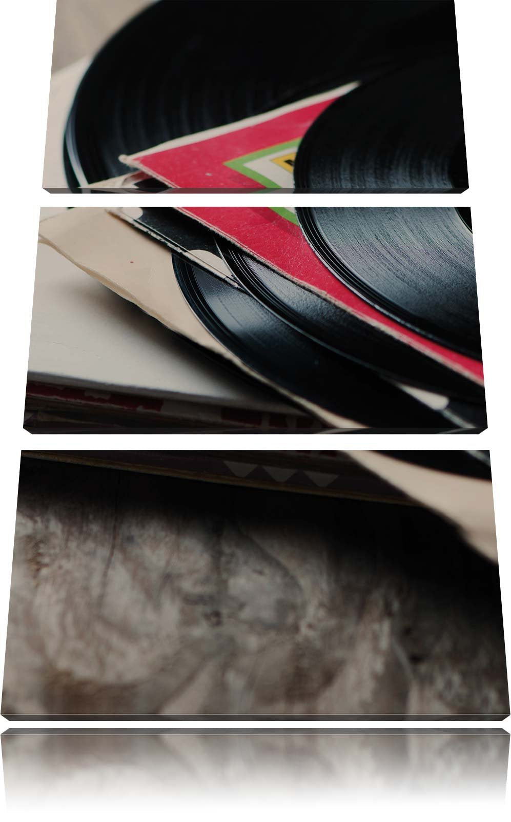 Pixxprint Mixtape Schallplatte DJ 3-Teiler Leinwandbild 120x80 Bild auf Leinwand