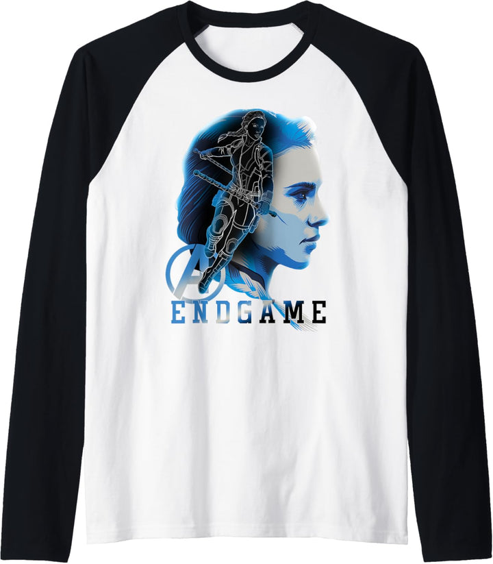 Avengers Endgame Black Widow Silhouette Poster Premium Tee Raglan