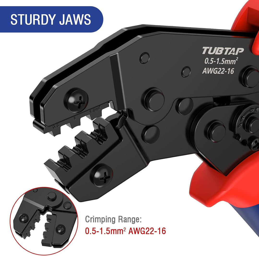 Crimpzange Flachsteckhülsen Set - TUBTAP® Flachsteckhülsenzange mit 300 stück Kabelstecker Tool Kit
