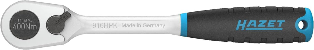 HAZET Umschaltknarre 916HPK | kurze Ausführung, 1/2 Zoll Vierkantabtrieb, kleiner Betätigungswinkel