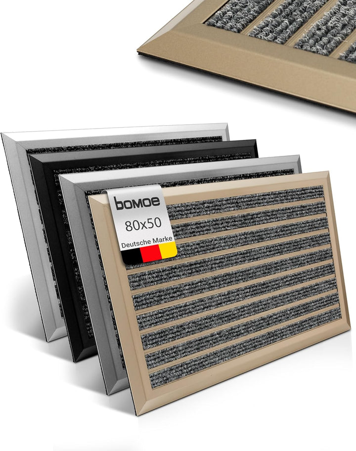 bomoe Fussmatte Aussen 50x80 cm – rutschfest Rostfrei Fussabtreter Aussenbereich – Outdoor-Fussmatte