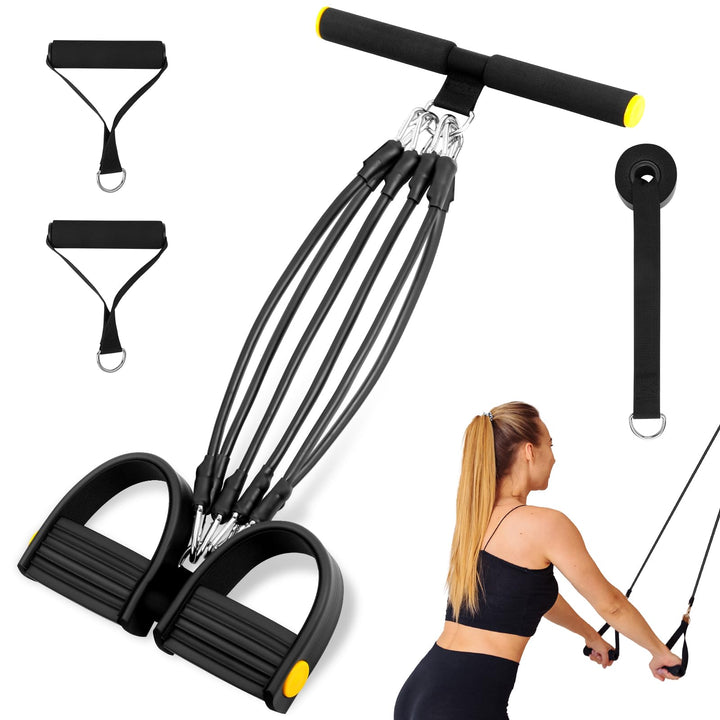 Flintronic Verstellbarer Chest Expander Fitness Widerstandsbänder mit 3 Strings o 5 Strings, Verstel