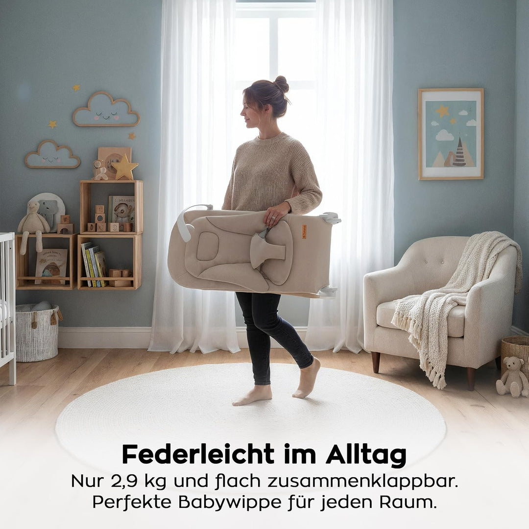 Tulano Moon 50 | Babywippe für Neugeborene, Babyschaukel ergonomisch mit verstellbarer Rückenlehne,
