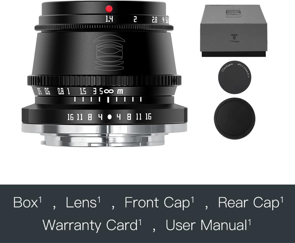 TT Artisan 35mm F1.4 APS-C Objekt Anschluss MFT Mount Black Weitwinkelobjektiv mit manuellem Fokus T