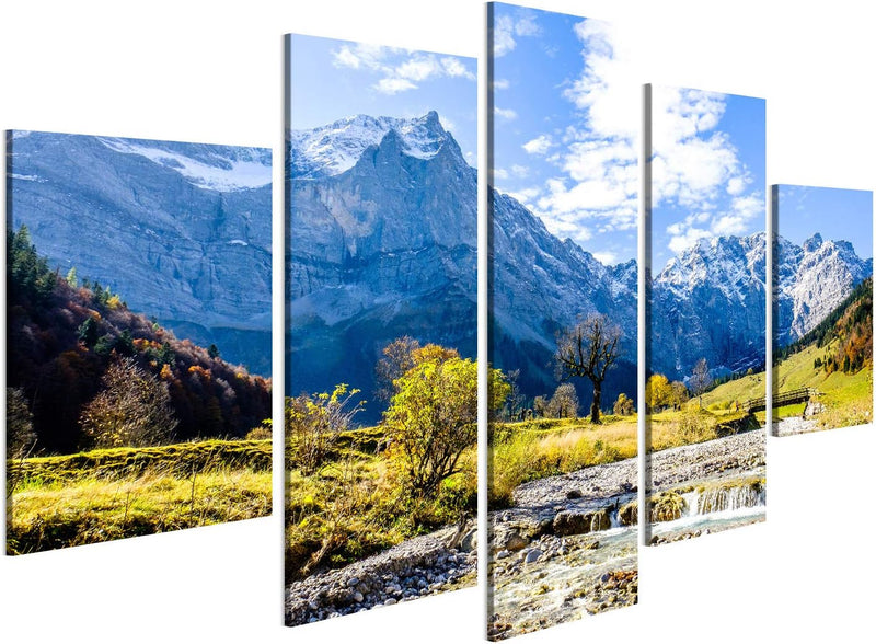 islandburner Bild Bilder auf Leinwand Karwendel-Berge in Österreich - kleines Tal nannte engalm Wand