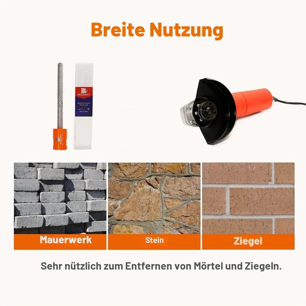 Diamant Fugenfräser 8mmX100mm- für Winkelschleifer zum Reinigen und Entfernen von Mörtel Zementstift