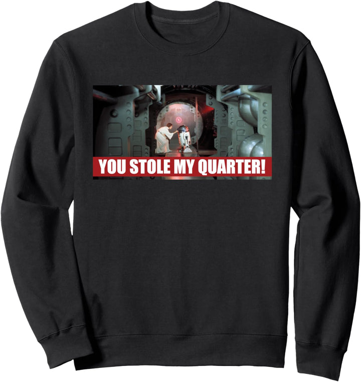 Star Wars Princess Leia and R2-D2 You Stole My Quarter Meme Sweatshirt