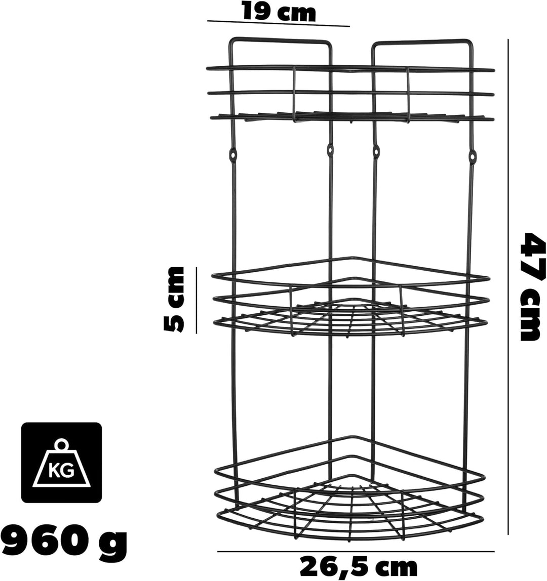 KADAX Duschablage Ecke, Badezimmer Organizer, Eckregal, Badregal, Duschregal, Duschgel und Shampoo H