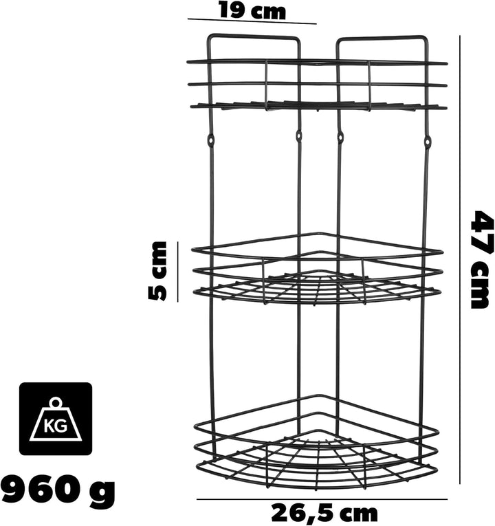 KADAX Duschablage Ecke, Badezimmer Organizer, Eckregal, Badregal, Duschregal, Duschgel und Shampoo H