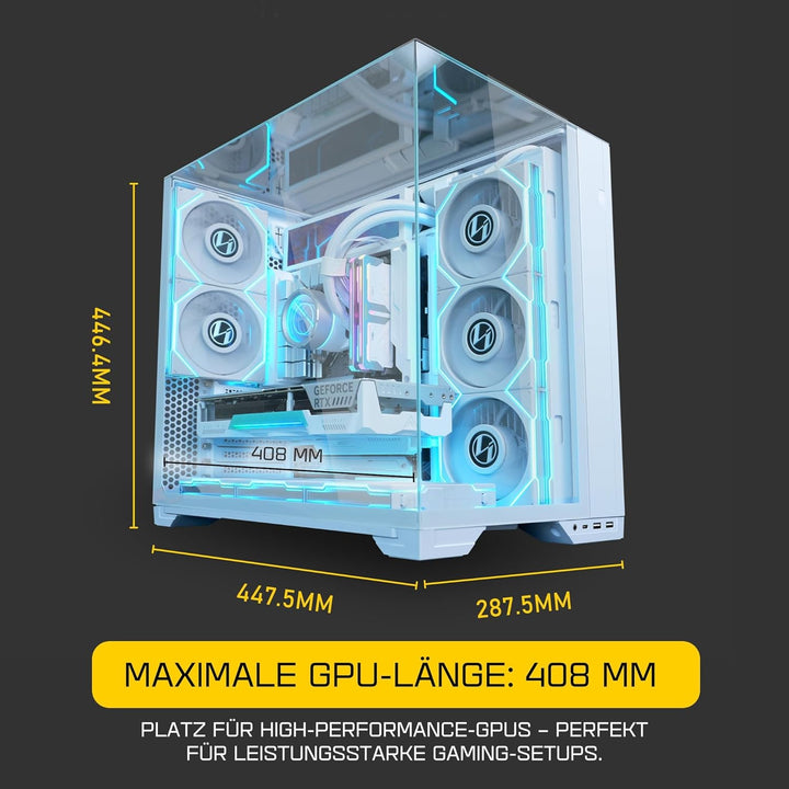 Lian Li O11 Vision Compact Gaming PC Gehäuse ATX Weiss - Midi Tower PC Gehäuse mit Tempered Glass, G