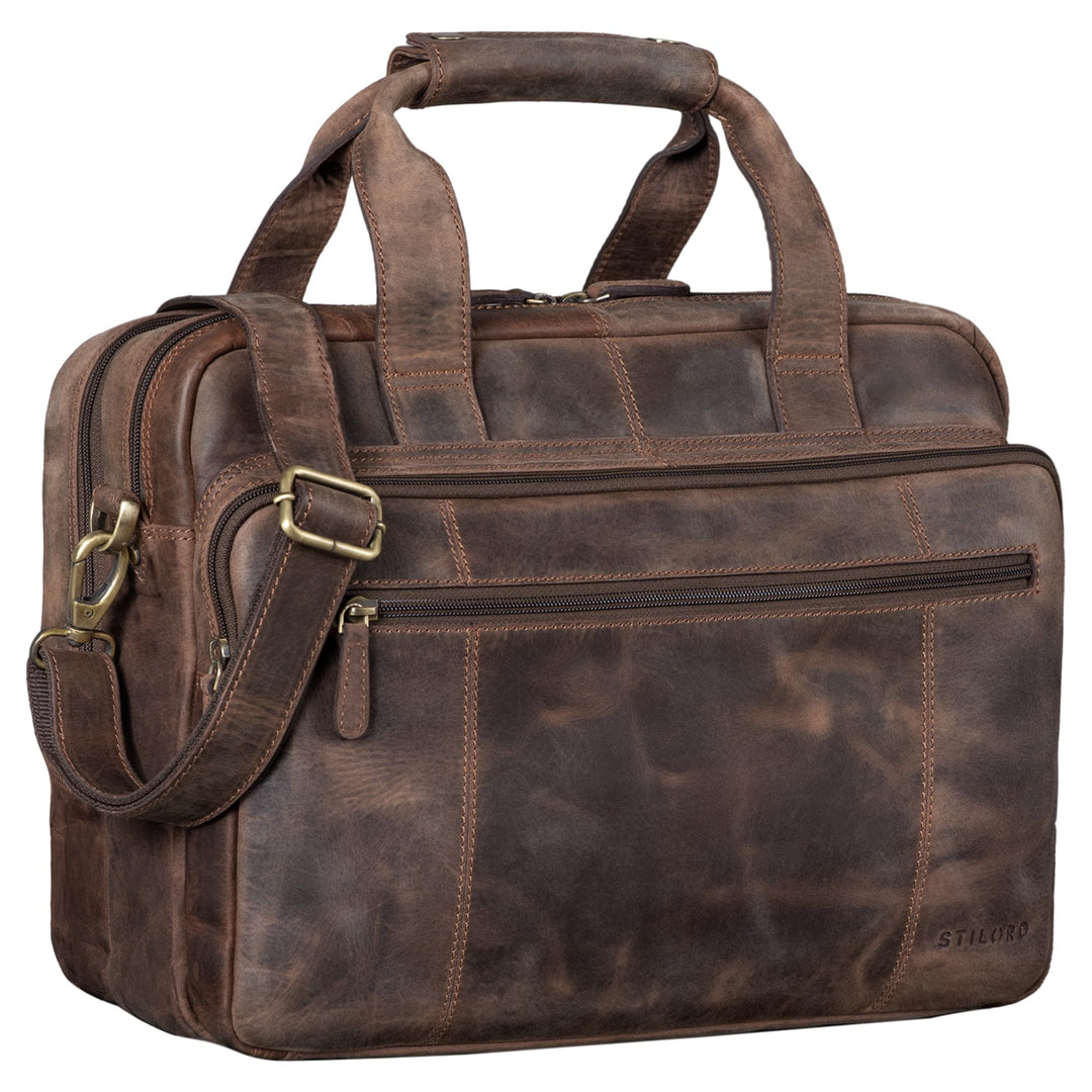 STILORD 'Experience' Vintage Lehrertasche Leder gross für Herren Damen XL Aktentasche Business Schul