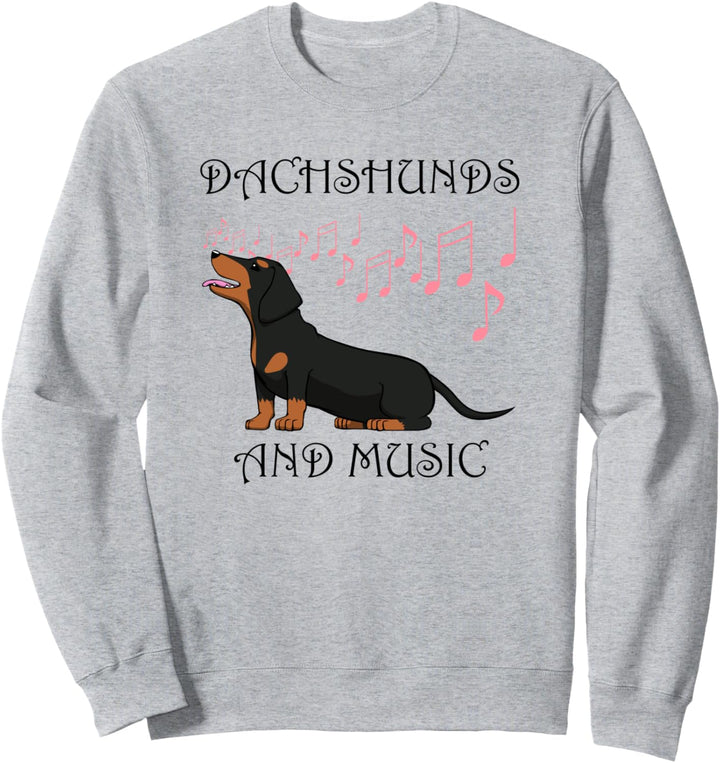 Musiker Dackel Musik Noten Hund Spruch Sweatshirt