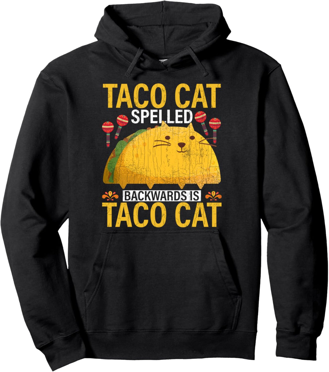 Taco Cat Lustiger Cinco de Mayo Mexican Fiesta Grafik Pullover Hoodie