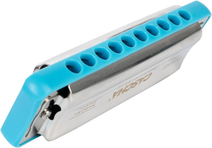Ocean Rock Blues Harmonica in F, blue (incl. stylish softcase and cleaning cloth) F-Dur blau, F-Dur
