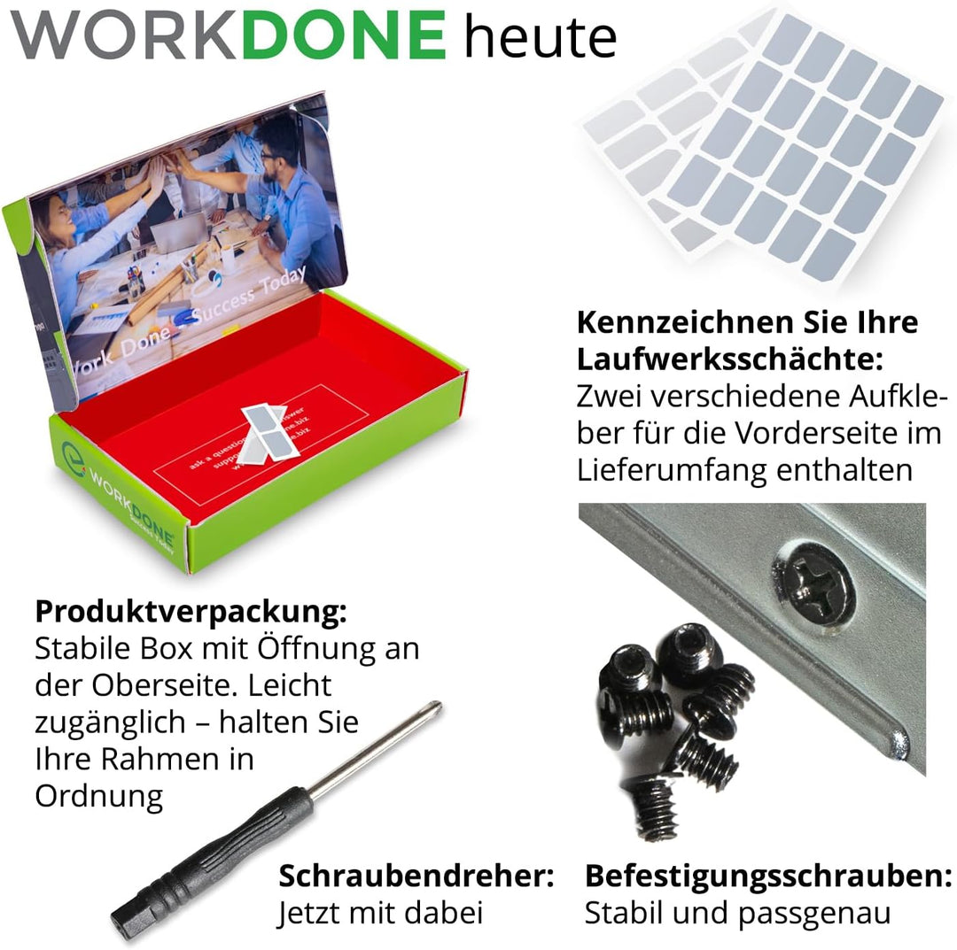 WORKDONE 12er-Pack - 3,5" Festplatten-Caddy - Kompatibel für Dell PowerEdge Server 14.-15. Gen. - mi