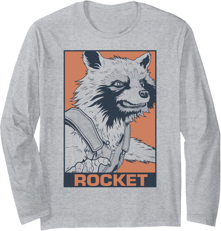 Marvel Guardians Of The Galaxy Rocket Portrait Panel Langarmshirt