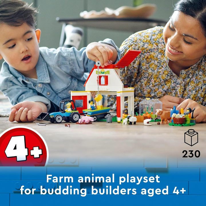 LEGO 60346 City Bauernhof mit Tieren, inkl. Schaf, Schwein, Kuh und mehr sowie Traktor-Spielzeug mit