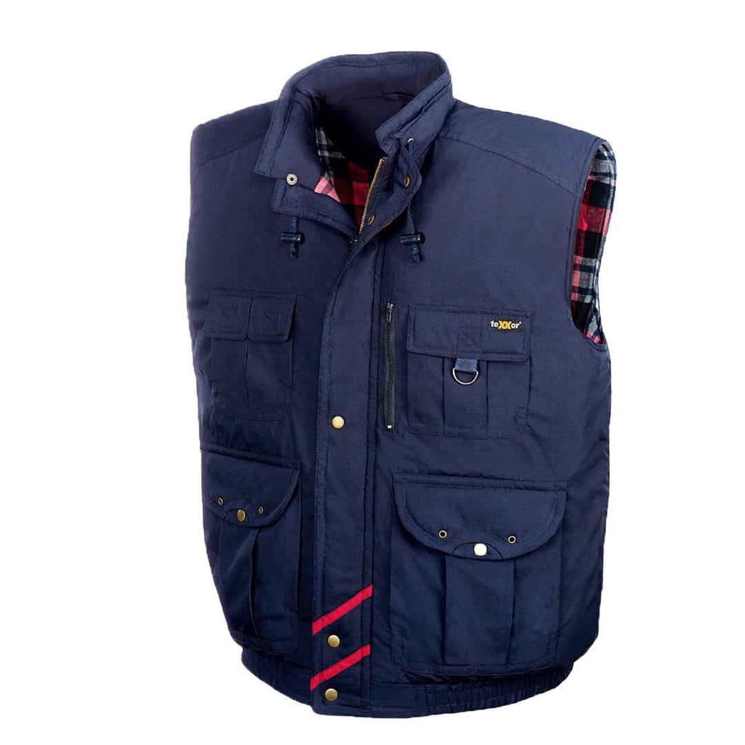 teXXor Arbeitsweste Trondheim, gefütterte Weste XL, marine, 4259 XL marine, XL marine