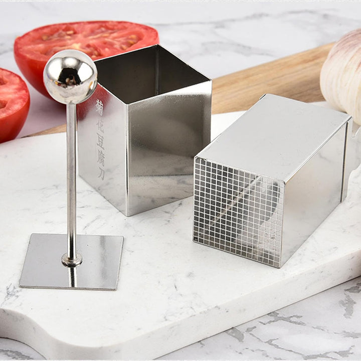 Bean Curd Flower Cutter, Wensi Bean Slicer Tool, Cheese Cutter, Square Pressing Mold, Manual Kitchen